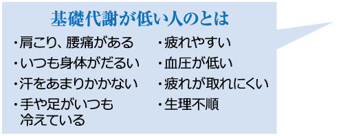 基礎代謝が低い人は